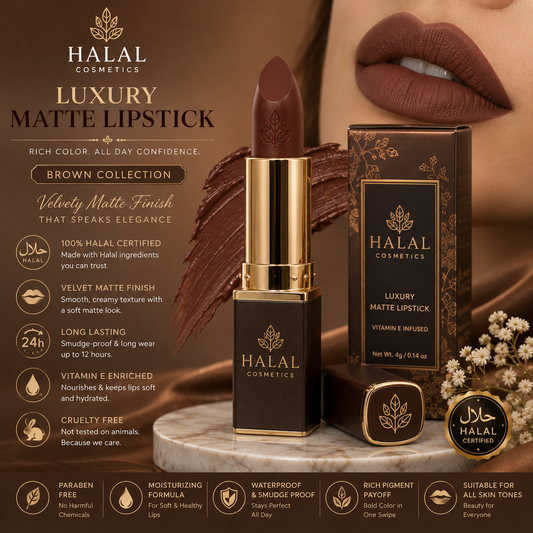 Halal Cosmetics Royal Velvet Lipstick – Elegant Color & Premium Finish